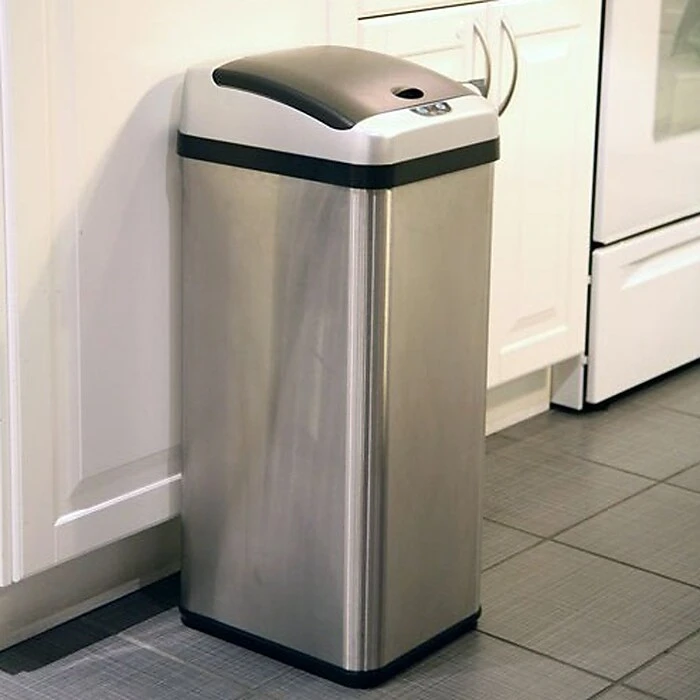 ITouchless Stainless Steel Sensor Trash Can Platinum Edition With AbsorbX Odor Control System, 13 Gal., Silver (IT13RX) - Image 3