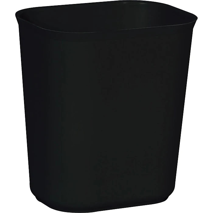 Rubbermaid Fire-Resistant Wastebasket, 3 1/2 Gallon, Black, 12 1/4"H X 11 1/8"W X 8 1/4"D