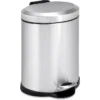 Honey-Can-Do Stainless Steel Oval Step Trash Can With Lid, Silver, 1.32 Gallon (TRS-01448)