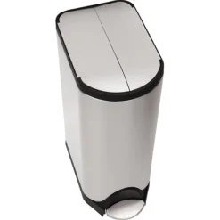 Simplehuman Butterfly Step Trash Can, Fingerprint-Proof Stainless Steel, 8 Gallon (CW1824)