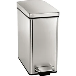 Simplehuman Profile Step Trash Can, Stainless Steel, 2.6 Gallon (CW1898)