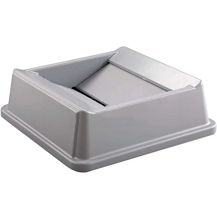 Rubbermaid Untouchable Large Plastic Swing Lid For 35 Gallon Trash Cans, Gray (FG266400GRAY)