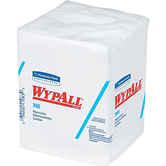 X60 Washcloths, 12 1/2 X 10, White, 70/Pk, 8 Packs/Ct