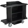 Rubbermaid® Plastic Full Size Housekeeping Cart, Black (FG618900BLA)