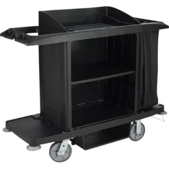 Rubbermaid® Plastic Full Size Housekeeping Cart, Black (FG618900BLA)