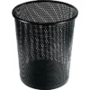 Urban Collection Punched Metal Wastebin, 595.82 Ml, Steel, Black Satin, 9"dia