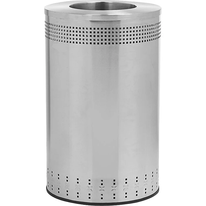 Commercial Zone Products® Precision Series® Imprinted 360 Open-Top 45gal Trash Can, Stainless Steel (782329) - Image 2