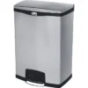 Rubbermaid Commercial Slim Jim Metal End Step Trash Can, 24 Gallon, Black
