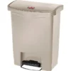 Rubbermaid® Slim Jim Resin Front Step-On Trash Can, 8 Gallons, Beige (1883456)