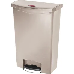 Rubbermaid® Slim Jim Resin Front Step-On Trash Can With Built-In Wheels, 24 Gallons (1883552)