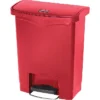 Rubbermaid® Slim Jim Resin Front Step-On Trash Can, 8 Gallons, Red (1883564)