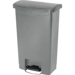 Rubbermaid® Slim Jim Resin Front Step-On Trash Can, 13 Gallon, Gray