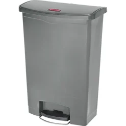 Rubbermaid Slim Jim Step-On Plastic Step Trash Can, 24 Gallon, Gray (1883606)