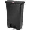 Rubbermaid Slim Jim Step-On 13G Front Step Plastic Trash Can, Black, 13 Gal. (1883611)