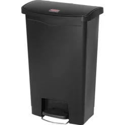 Rubbermaid Slim Jim Step-On 13G Front Step Plastic Trash Can, Black, 13 Gal. (1883611)