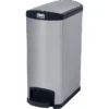 Rubbermaid Slim Jim Stainless Steel Step Trash Can, Black And Metallic, 13 Gal. (1901993)