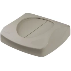 Rubbermaid® Untouchable® Waste Container Lids, Square, Swing Top, Grey, Fits 23-Gallon Containers