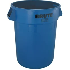 Rubbermaid Round Brute Trash Can Receptacle, Blue, 32 Gal./121.12 Liters