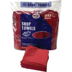 Monarch Brands Red Shop Towel, 50 Pack