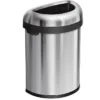 Simplehuman Semi-Round Open Trash Can, Heavy-Gauge Brushed Stainless Steel, 21 Gallon (CW1473)