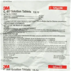3M C. Diff Solution Tablets, Gallon Size, 140 Tablet Container, 2/Case (85939)