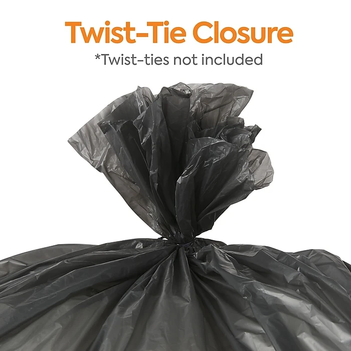Coastwide Professional™ 50-56 Gal. Trash Bags, High Density, 16 Mic., Black, 25 Bags/Roll, 8 Rolls (CW57392) - Image 6