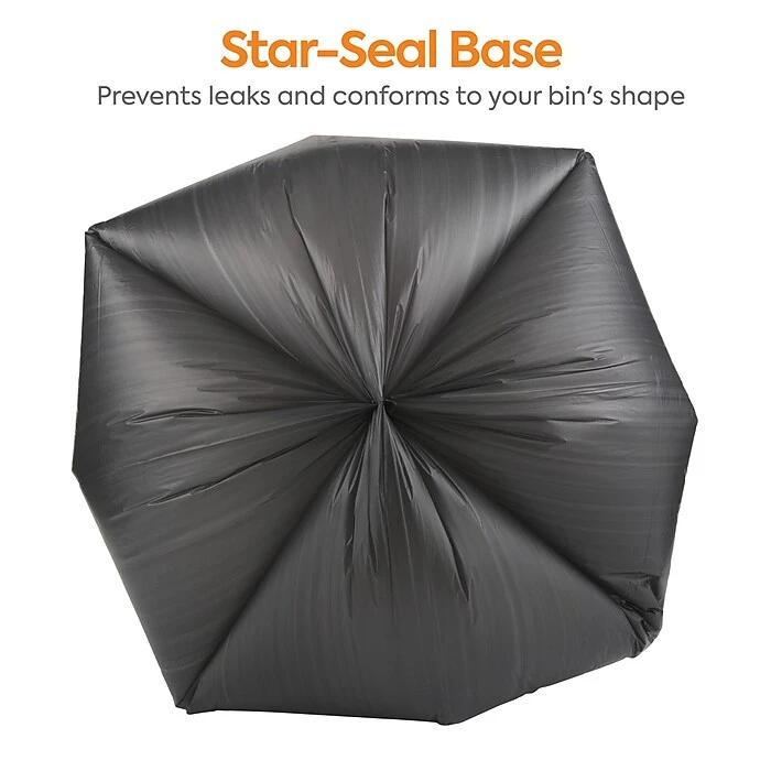 Coastwide Professional™ 50-56 Gal. Trash Bags, High Density, 16 Mic., Black, 25 Bags/Roll, 8 Rolls (CW57392) - Image 7