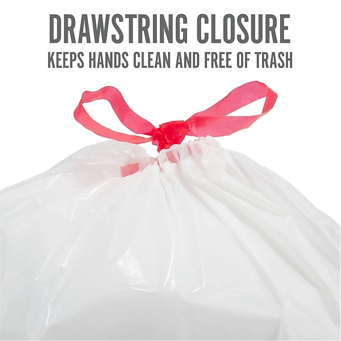 Perk™ 13 Gallon Kitchen Trash Bag, 0.9 Mil, White, 120 Bags/Box (PK56750) - Image 4