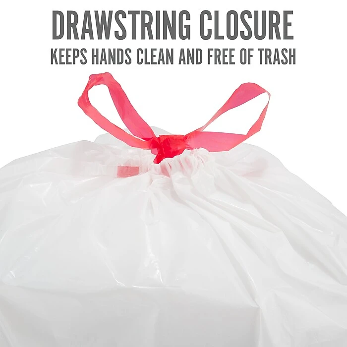 Perk 13 Gallon Kitchen Trash Bag, 9 Mil, White, 100 Bags/Box (PK56751) - Image 3