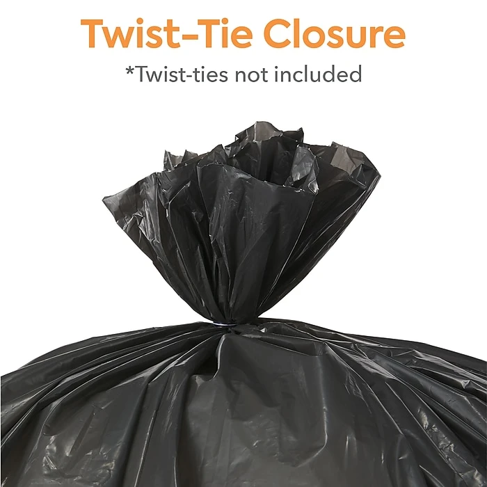 Coastwide Professional™ AccuFit 55 Gal. Trash Bags, Low Density, 1.3 Mil, Black, 20 Bags/Roll, 5 Rolls (CW22753) - Image 6