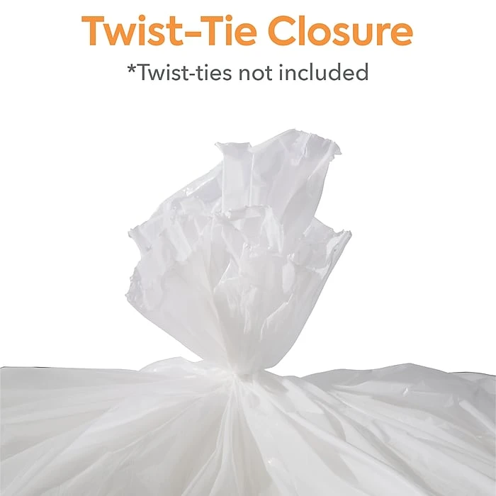 Coastwide Professional™ 55-60 Gal. Trash Bags, Low Density, 0.74 Mil, White, 100/Carton (CW18187-CC) - Image 6