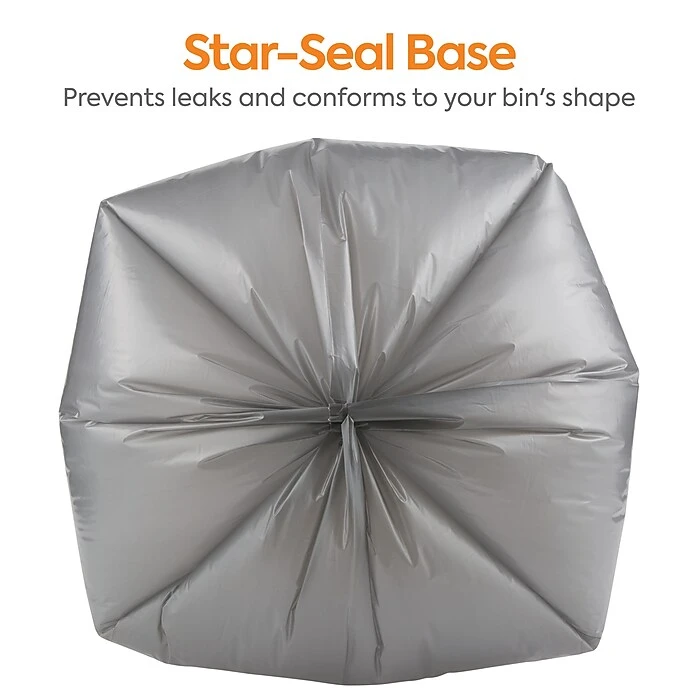 Coastwide Professional™ 30-33 Gal. Trash Bags, Low Density, 1.5 Mil, Silver, 100/Carton (CW18186) - Image 7