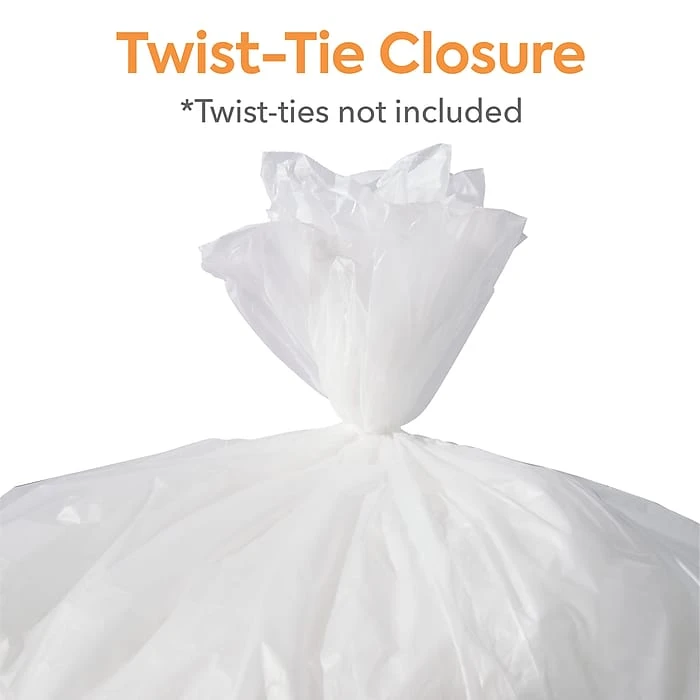 Coastwide Professional™ 50-56 Gal. Trash Bags, High Density, 22 Mic., Natural, 25 Bags/Roll, 6 Rolls (CW19244) - Image 6