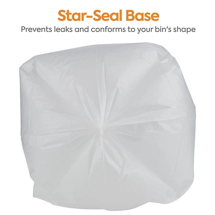 Coastwide Professional™ 50-56 Gal. Trash Bags, High Density, 22 Mic., Natural, 25 Bags/Roll, 6 Rolls (CW19244) - Image 7