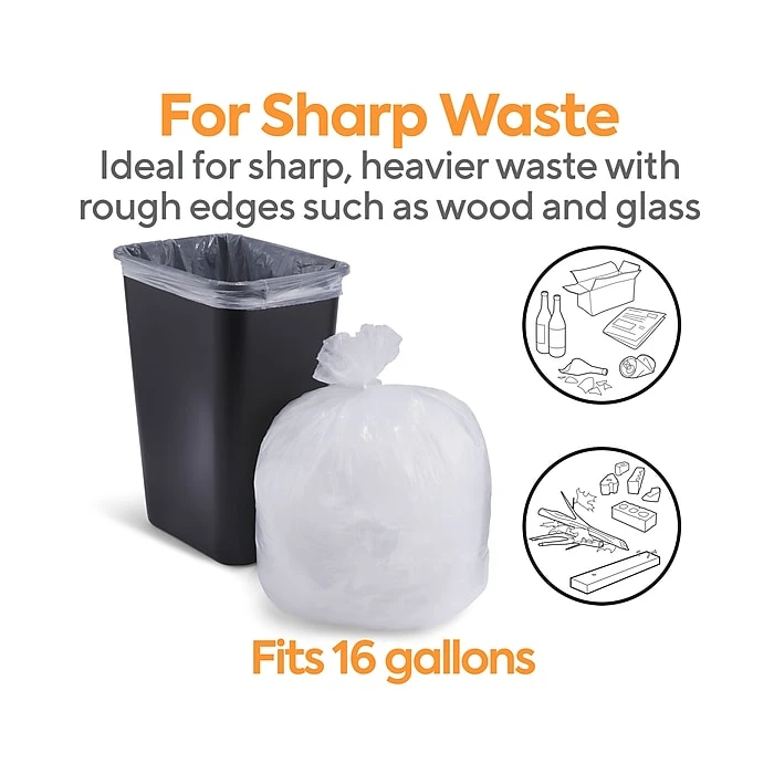 Coastwide Professional™ 12-16 Gal. Trash Bags, Low Density, 0.35 Mil, Clear, 1000/Carton (CW57405) - Image 3