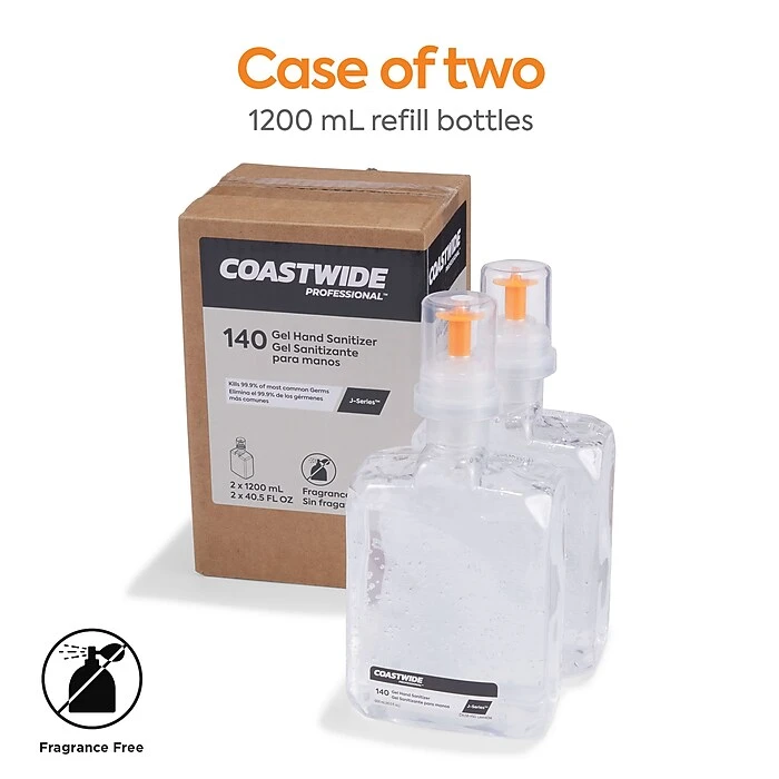 Coastwide Professional™ 70% Alcohol Gel Hand Sanitizer Refill For J-Series, 1200 ML, 2/Carton (CWJSR-HSG) - Image 3