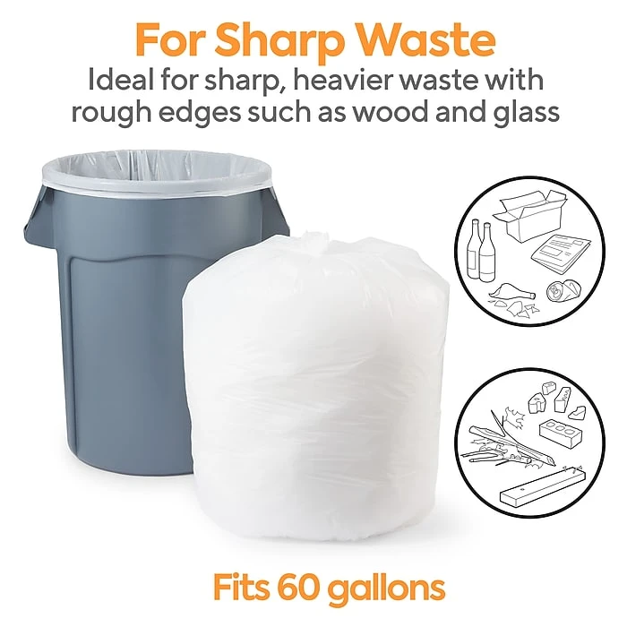 Coastwide Professional™ 55-60 Gal. Trash Bags, Low Density, 1.5 Mil, Clear, 100/Carton (CW57404) - Image 3