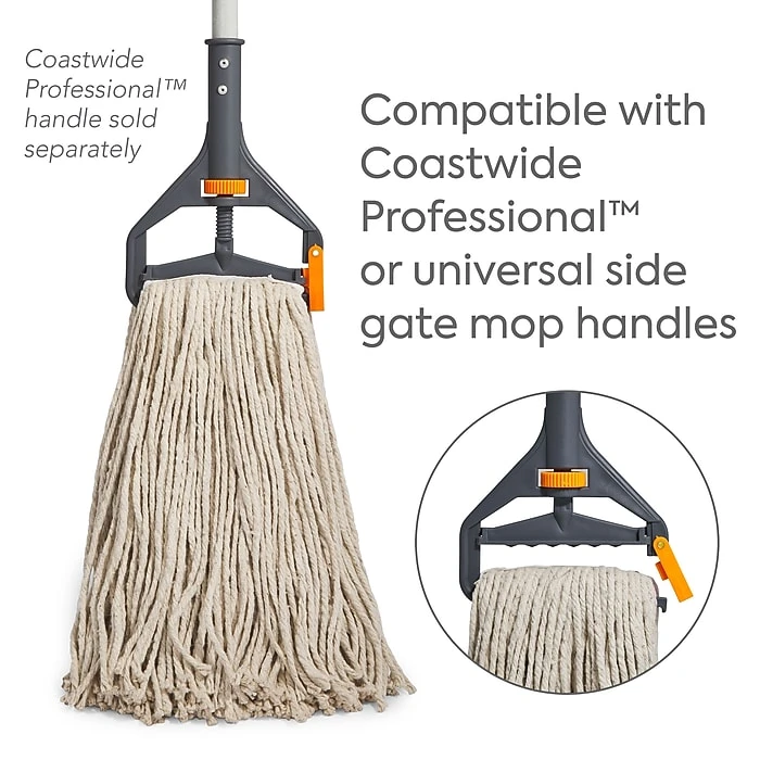 Coastwide Professional™ Cut-End Wet Mop Head, #24, Cotton, 1" Headband, White (CW57744) - Image 3