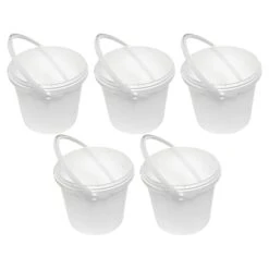 Unimed Defender ES Plastic Bucket, White, 5/Box (JPWP515T38)