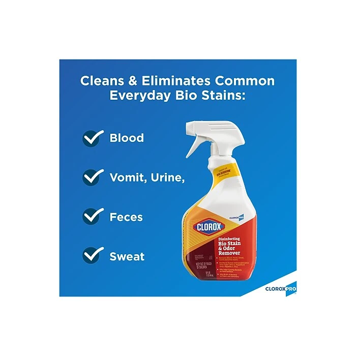 Clorox CloroxPro Disinfecting Bio Stain & Odor Remover Pull Top, 32 Oz. (31911) - Image 3