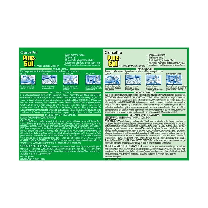 CloroxPro™ Pine-Sol® Disinfectant Multi-Surface Cleaner, Original Pine, 60 Ounces (41773) (Package May Vary) - Image 9
