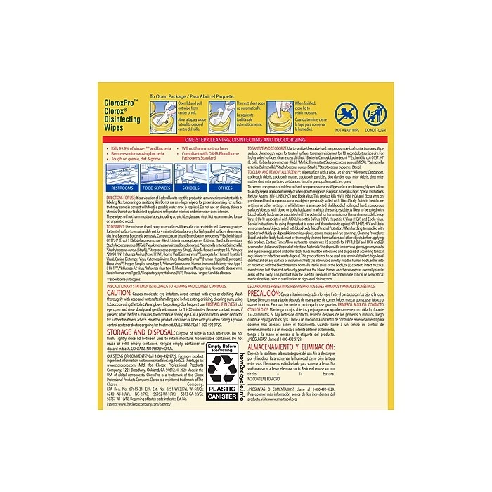 CloroxPro™ Clorox® Disinfecting Wipes, Lemon Fresh, 75 Count (15948) - Image 6