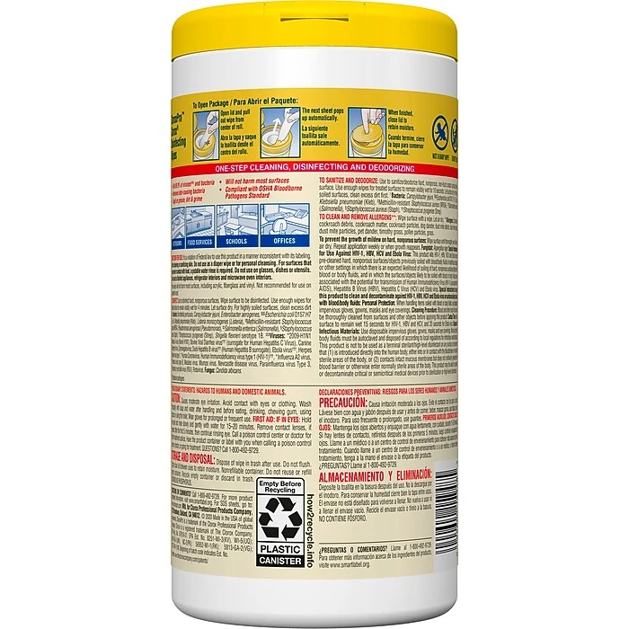 CloroxPro™ Clorox® Disinfecting Wipes, Lemon Fresh, 75 Count (15948) - Image 2