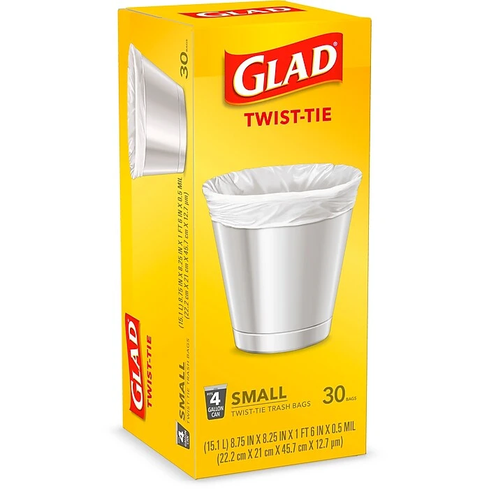 Glad Small Trash Bags - 4 Gallon - 30 Count (78817) - Image 4
