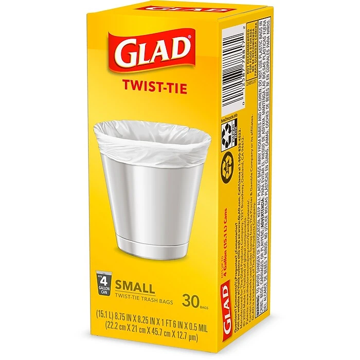 Glad Small Trash Bags - 4 Gallon - 30 Count (78817) - Image 5