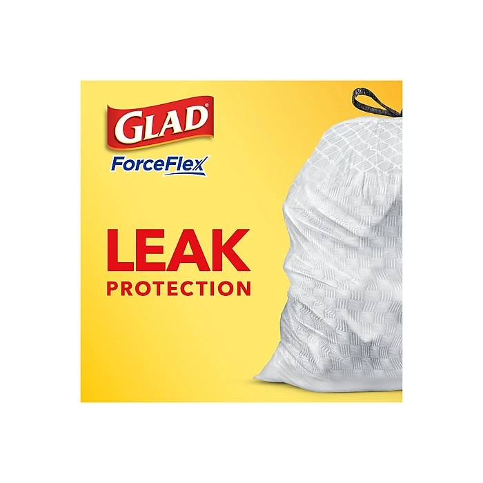 Glad ForceFlex Tall Kitchen Drawstring White Trash Bags, 13 Gallon, Mediterranean Lavender Scent, 110 Bags/Box (79157) - Image 4