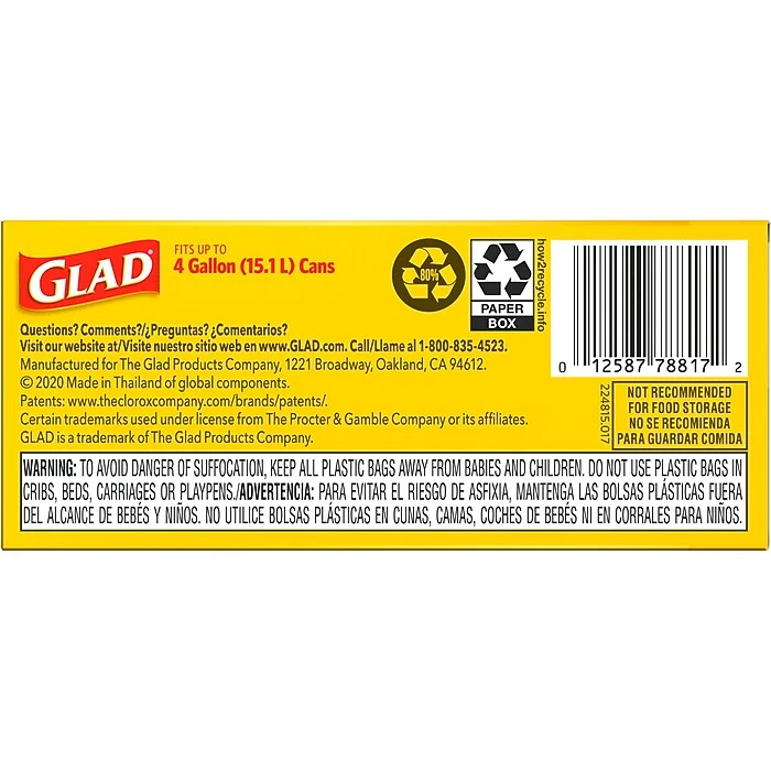 Glad Small Trash Bags - 4 Gallon - 30 Count (78817) - Image 8