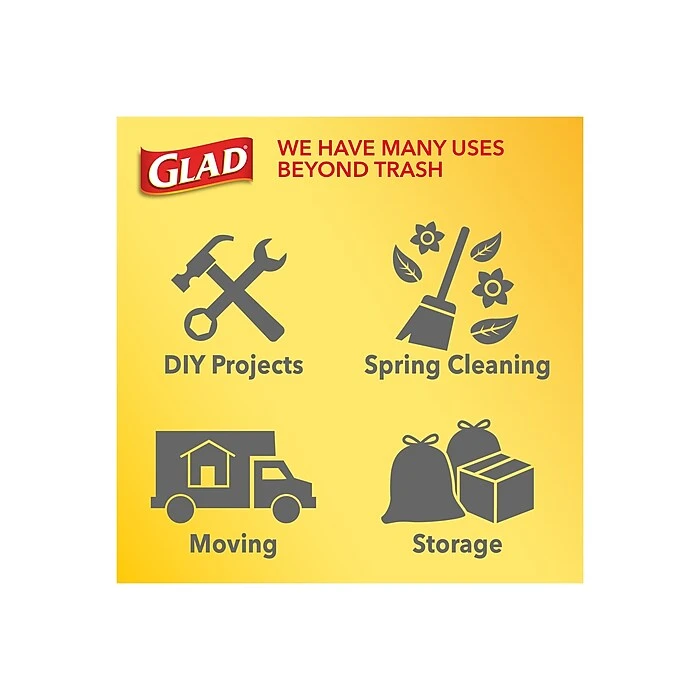 Glad ForceFlex Tall Kitchen Drawstring White Trash Bags, 13 Gallon, Mediterranean Lavender Scent, 110 Bags/Box (79157) - Image 6