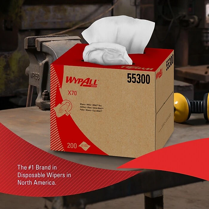 WypAll® X70 Center-Pull, 1-Ply, Cloth Paper Towels, 200/Box (55300) - Image 4