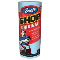 Scott Shop Towels Original Nylon Wipers, Blue, 55 Sheets/Roll, 30 Rolls/Carton (75130)